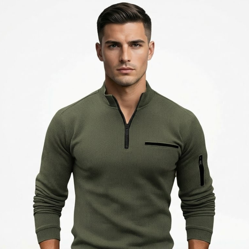 Moda Rose | Camiseta de manga larga con cremallera